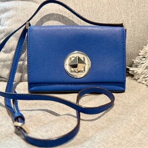 Kate Spade Newbury Lane Sally Crossbody Bag in Royal Blue Saffiano Leather, EUC